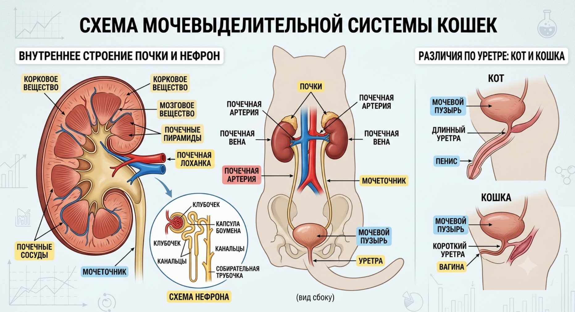 Мочевыделительная система котов и кошек