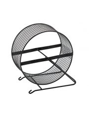 Колесо для грызунов Дарэлл беговое на подставке, черное, металлическая сетка