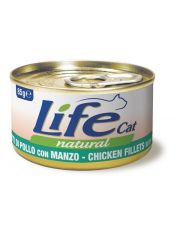 Консервы для кошек Lifecat Курица с говядиной в бульоне