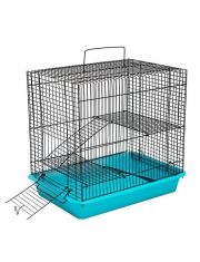 Клетка для грызунов Дарэлл Eco Хома-2 без наполнения не разборная, 2 этажа, шаг прута 8мм, 33*24*28см