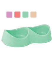 Миска для животных Gamma Бисквит двойная, пластиковая 2*200 мл