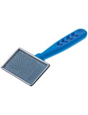 Пуходерка для кошек и собак Pet Line DeLight металлическая с пластиковой синей ручкой