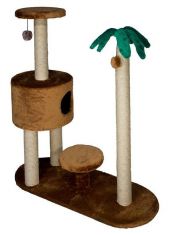 Комплекс-когтеточка для кошек Дарэлл Пальма круглый с домиком на ножках и подставкой