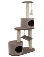 Комплекс-когтеточка для кошек Дарэлл Хайтек 4-х уровневый с 2-мя домиками и гамаком