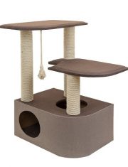 Домик-когтеточка для кошек Дарэлл Хайтек угловой с 2-мя полками