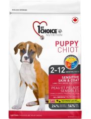 Сухой корм для щенков 1st CHOICE Puppy Sensitive Skin&Coat с ягнёнком, рыбой и рисом, для чувствительной кожи и шерсти