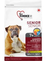 Сухой корм для собак 1st CHOICE Senior Sensitive Skin&Coat с ягнёнком, рыбой и рисом, для пожилых с чувствительной кожей и шерстью