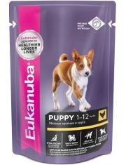 Влажный корм для щенков Eukanuba Puppy с курицей в соусе
