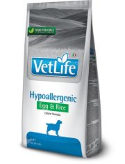 Vet Life Hypoallergenic Egg & Rice  диетическое питание для собак при пищевой аллергии и пищевой непереносимости с яйцом и рисом 