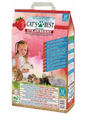 Наполнитель для животных Cat's Best Universal Strawberry древесный, впитывающий с ароматом клубники