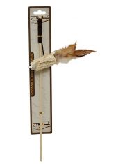 Удочка-дразнилка для кошек Triol Natural Птичка из кукурузы и дерева