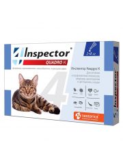 Капли для кошек INSPECTOR Quadro от 1 до 4 кг от внешних и внутренних паразитов