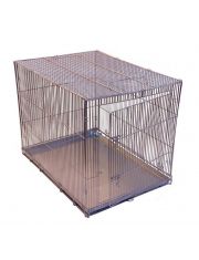 Клетка-переноска для собак Дарэлл №4 с металлическим поддоном, складная, хром