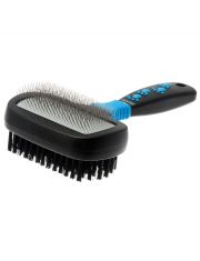 Пуходерка-щетка для кошек и собак Pet Line DeLight двухсторонняя, мягкий корд и щетина из нейлона