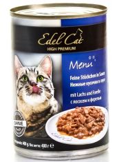 Консервы для кошек Edel Cat Нежные кусочки в соусе с лососем и форелью