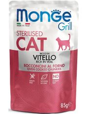 Влажный корм для кошек Monge Cat Grill Vitello Sterilised стерилизованных Итальянская телятина