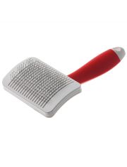 Пуходёрка для кошек и собак Pet Line ZooOne Red с активным кордом, самоочищающаяся с каплей