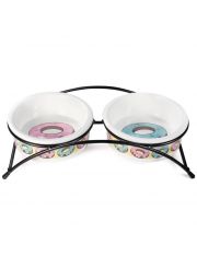 Миска для животных Triol Пончики на подставке, керамические