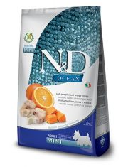 N&D OCEAN Cod, Pumpkin & Orange Adult Mini беззерновой корм для собак мелких пород с рыбой, тыквой и апельсином