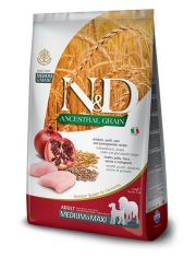 Сухой корм для собак Farmina N&D ANCESTRAL GRAIN Chicken & Pomegranate adult medium & maxi средних и крупных пород с курицей, спельтой, овсом и гранатом, низкозерновой