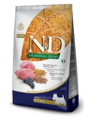 N&D ANCESTRAL GRAIN Lamb & Blueberry Adult Mini низкозерновой корм для собак мелких пород, ягненок, спельта, овес, черника