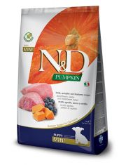 Сухой корм для щенков Farmina N&D PUMPKIN Lamb & blueberry Puppy Mini мини пород с ягненком, тыквой и черникой, беззерновой