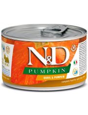 Влажный корм для собак Farmina N&D PUMKIN Quail & Pumpkin Adult Mini беззерновой, для малых пород с перепелом и тыквой