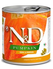 Влажный корм для собак Farmina N&D PUMPKIN Quail & Pumpkin Adult беззерновой, с тыквой и перепелом 