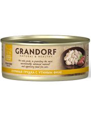 Консервы для кошек GRANDORF Куриная грудка с утиным