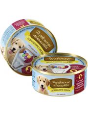 Консервы для щенков Деревенские лакомства Сочный цыплёнок с языком и шпинатом