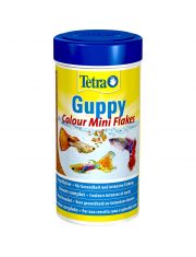 Корм для гуппи Tetra Guppy Colour Mini Flakes всех видов, яркий окрас, в виде мини-хлопьев