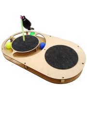 Игровой комплекс для кошек GoSi Овал с шариками, площадкой из ковра, игрушкой и когтеточкой из ковра