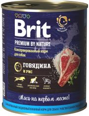 Консервы для собак Brit Premium By Nature Говядина с рисом