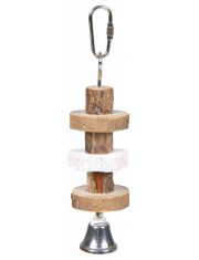 Игрушка для птиц Trixie с камнем для ухода за клювом и колокольчиком