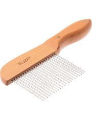 Расческа для кошек и собак Pet Line DeLight длиннозубая 6,5 см на деревянном основании с толстой ручкой