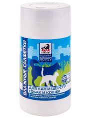 Салфетки для лап и шерсти животных Айда Гулять влажные, очищающие