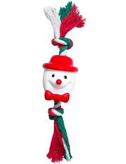 Игрушка для собак Triol New Year Снеговик с веревкой из винила и хлопка