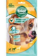 Лакомство для собак Triol Dental Трубочки-мини жевательныt с мясом курицы