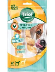 Лакомство для собак Triol Dental Трубочки витые жевательные с мясом курицы
