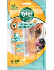 Лакомство для собак Triol Dental Трубочки жевательные с мясом курицы