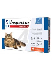 Капли для кошек INSPECTOR Quadro от 8 до 15 кг от внешних и внутренних паразитов