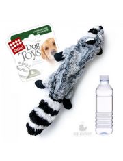 Игрушка для собак GiGwi Dog Toys Шкурка енота и бутылка с отключаемой пищалкой