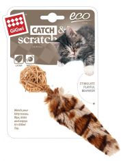 Игрушка для кошек GiGwi Catch & Scratch Eco Плетённый мячик с колокольчиком и кошачьей мятой