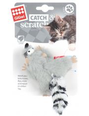 Игрушка для кошек GiGwi Catch & Scratch Eco Белка-енот с кошачьей мятой