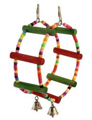 Игрушка для птиц Triol Качели Колесо из бус, жердочек и колокольчиков