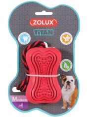 Игрушка для собак Zolux Titan Кость-кормушка из термопластичной резины, красная