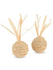 Удочка-дразнилка для кошек Triol Natural Мяч из кукурузных листьев и дерева