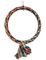 Кольцо веревочное для птиц Triol на металлическом каркасе, с кисточкой