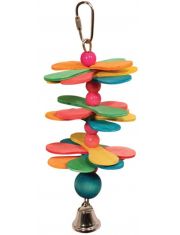 Игрушка для птиц Triol Ромашки подвеска с колокольчиком, дерево, пластик