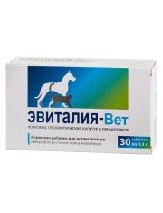 Кормовая добавка для кошек и собак Эвиталия-Вет синбиотик, нормализация микрофлоры кишечника